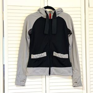 686 Women’s Front Zip Hoodie Sweat Jacket Black and Gray Size XS